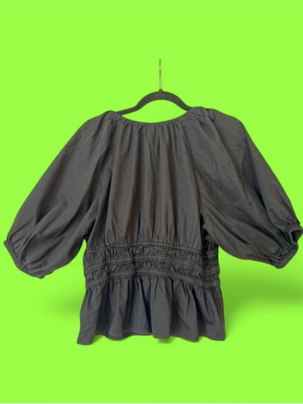 Old Navy Black Women's Peasant Peplum Blouse - L - Picture 2 of 8